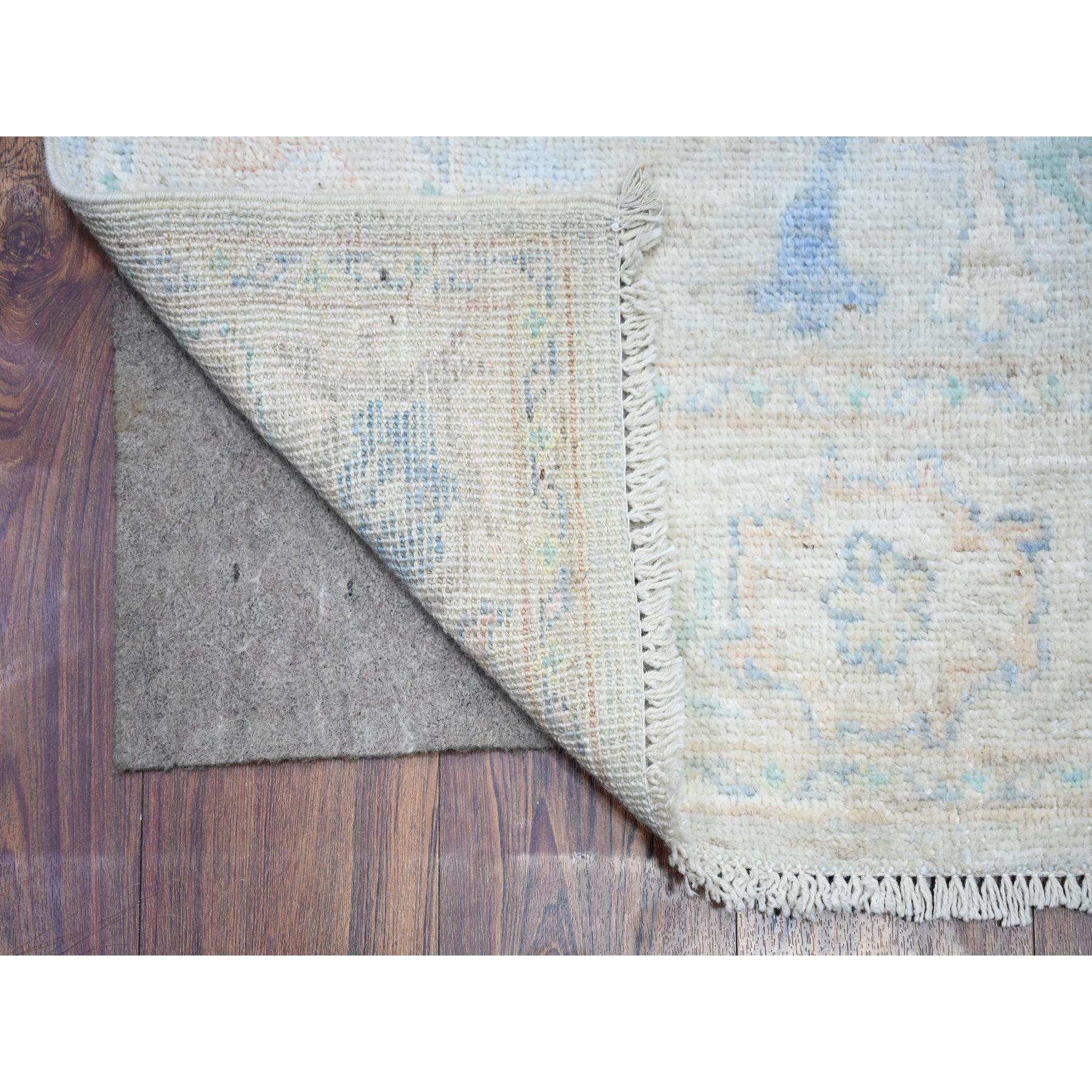 Oyster Shell Gray, Hand Knotted, Afghan Angora Oushak with All Over Design, Natural Dyes, 100% Wool, XL Runner Oriental Rug
Primary materials: Wool
Latex: No Pile 
height: 0.25 Inches
Style: Transitional
Primary color: Grey
Secondary colors: Beige,