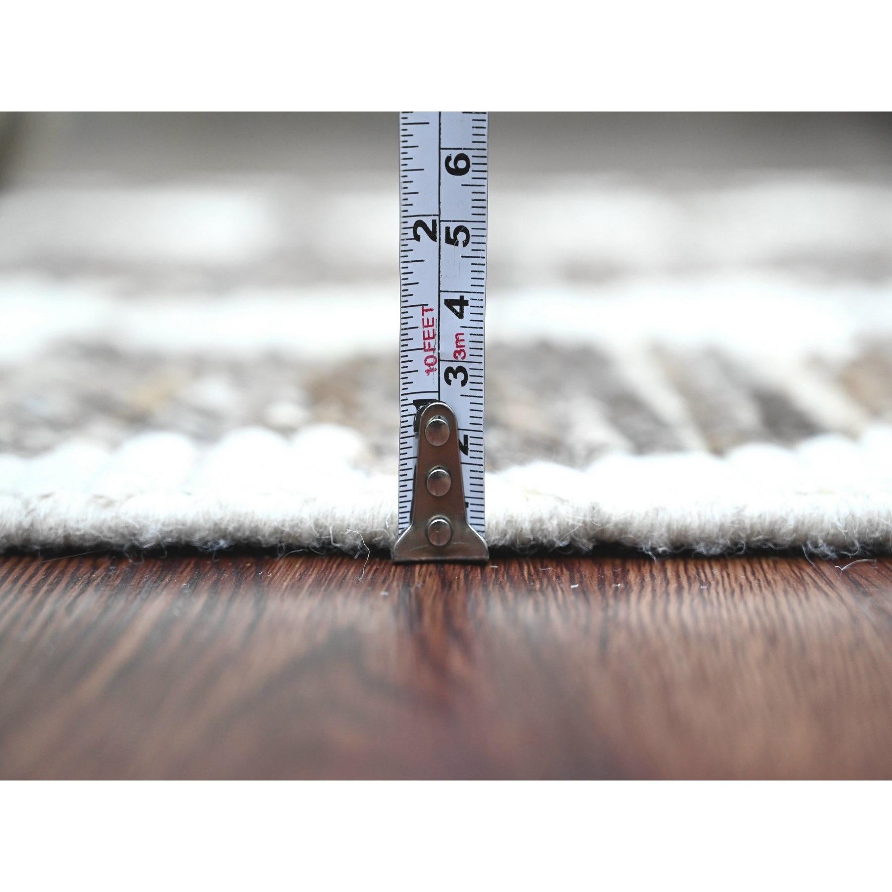 Noué à la main Tapis de course en laine nouée à la main 3'x16'8