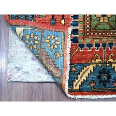 3'x17'5" Red Aryana Grade Heriz All Over Design Hand Knotted Wool Runner Rug