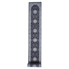 3'x18' Midnight Blue Wool 250 KPSI Nain XL Runner Hand Knotted Oriental Rug