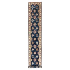 3'x18'6" Yale Blue Special Kazak Soft Wool Hand Knotsted XL Runner Tapis d'Orient