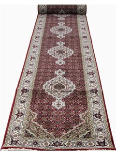 3x19 Hand-Knotted Style Runner Rug – Geometric Wool Design