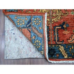 3'x19'1" Red Aryana Grade Heriz All Over Design Hand Knotted Wool Runner Rug
