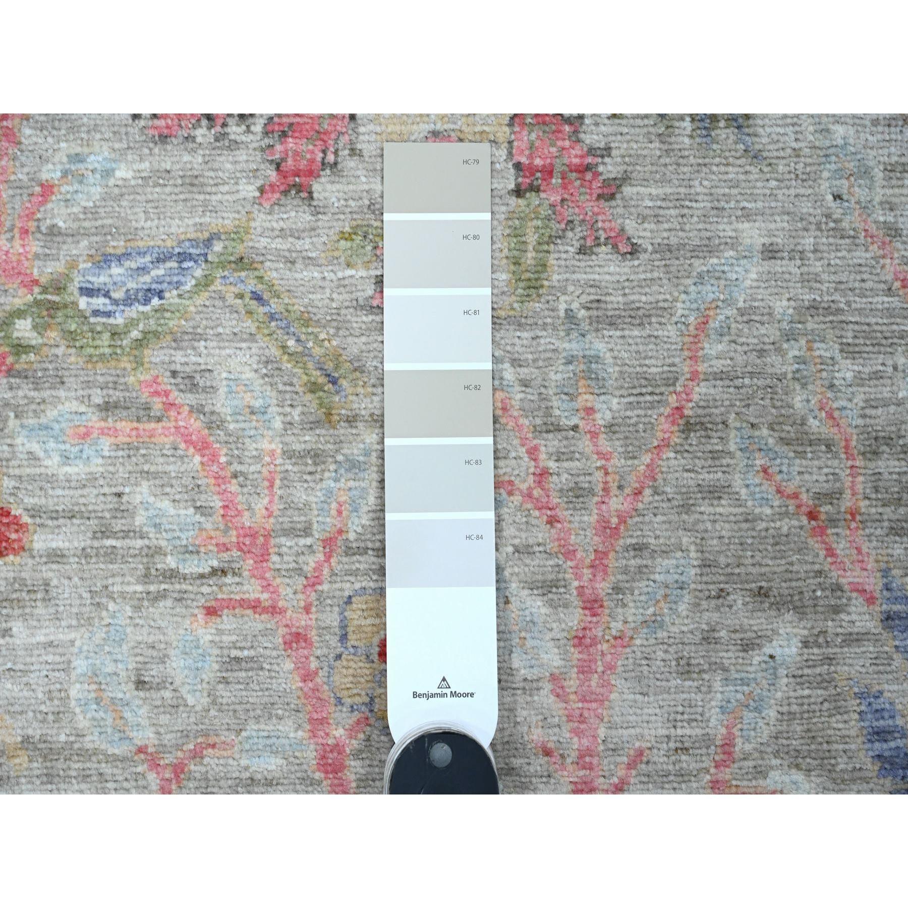 Oushak Tappeto Runner in lana annodato a mano 3'x19'5