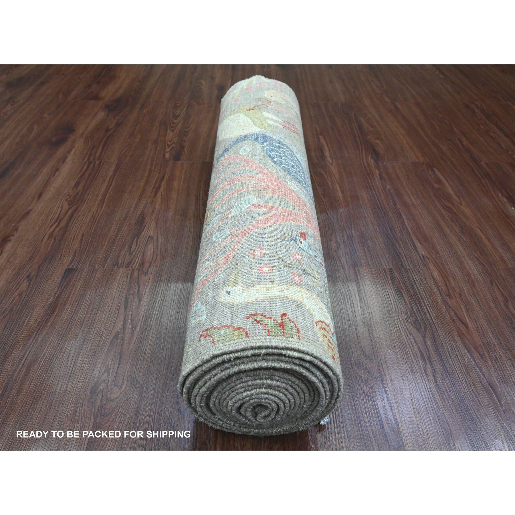 Afghano Tappeto Runner in lana annodato a mano 3'x19'5