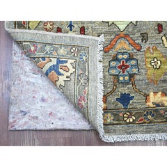 3'x19'9" Gray Heriz All Over Design Aryana Grade Hand Knotted Wool Runner Rug