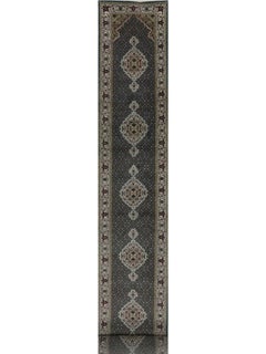 3x23 Hand-Knotted Runner Rug – Geometric Wool Design