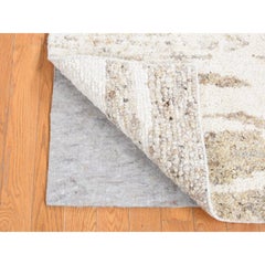 3'x3' Earth Tone Modern Thick Chunky Texture Wool Hand Knotted Oriental Rug