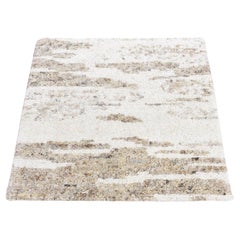 3'x3' Earth Tone Modern Thick Chunky Texture Wool Hand Knotted Oriental Rug