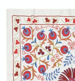 3x3.3 Ft Embroidered Wall Hanging. Cotton Tablecloth. Handmade Tapestry