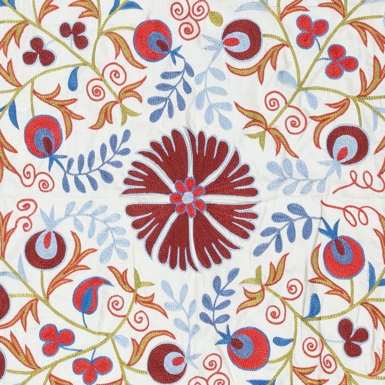 Tapisserie Murale Florale Brodée Main Fusion Furnishing 36x36 Pouces (Tenture Textile Indienne Vintage, Coton Multicolore, Décoration Bohème)