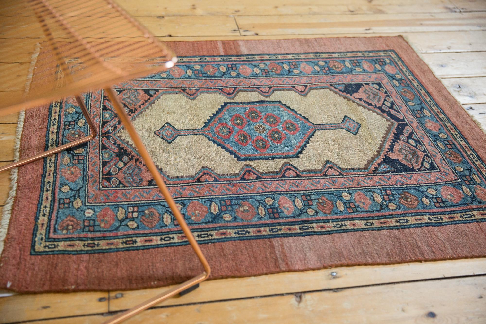 Antique Camel Hair Serab Square Rug For Sale 3