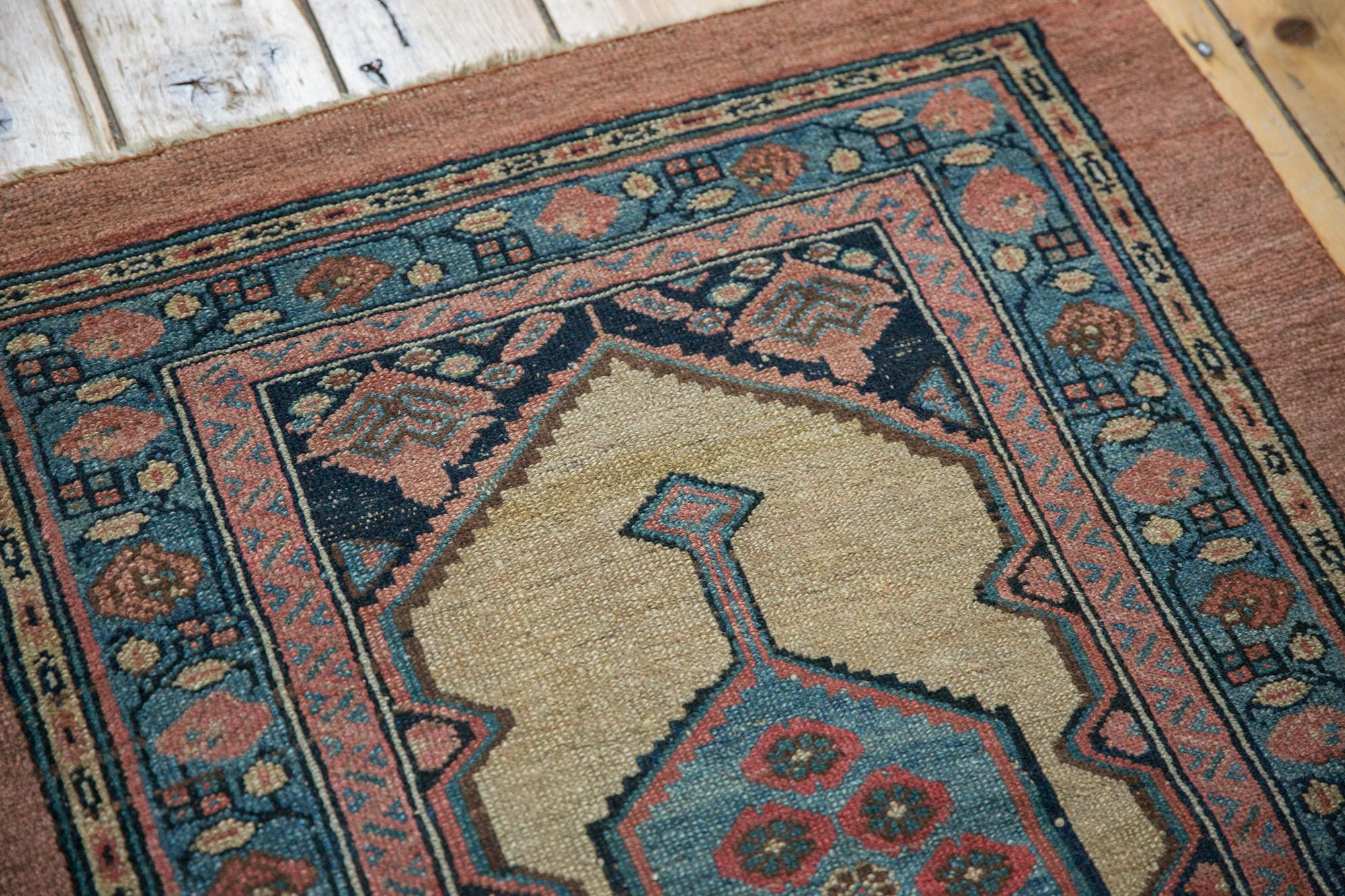 Hand-Knotted Antique Camel Hair Serab Square Rug For Sale