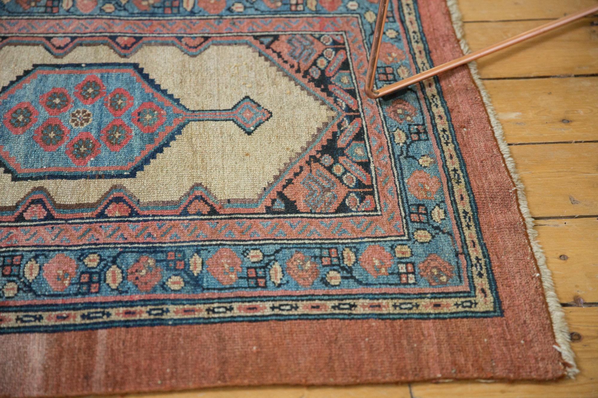 Hand-Knotted Antique Camel Hair Serab Square Rug For Sale