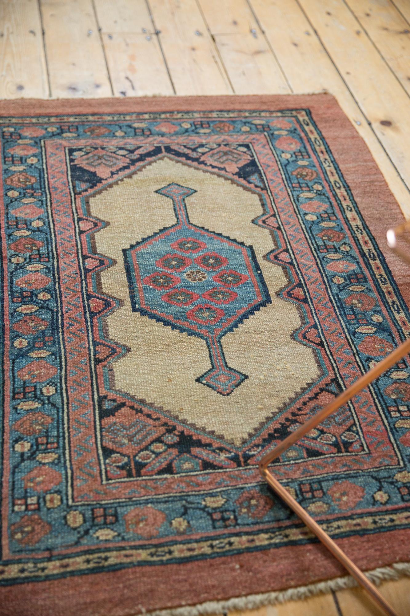 Late 19th Century Antique Camel Hair Serab Square Rug For Sale