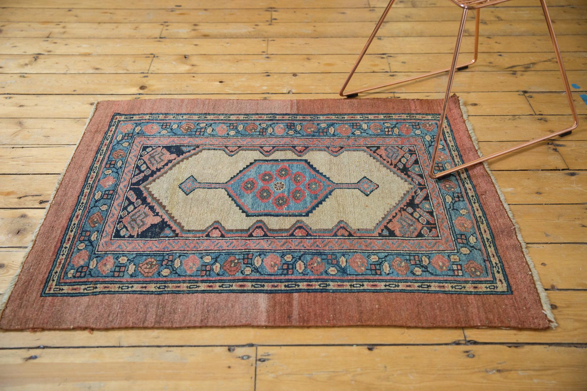 Wool Antique Camel Hair Serab Square Rug For Sale
