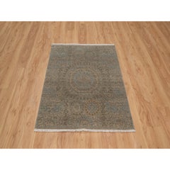 3'x4' Beaver Brown Mamluk Design Pure Himalayan Wool Hand Knotted Rug