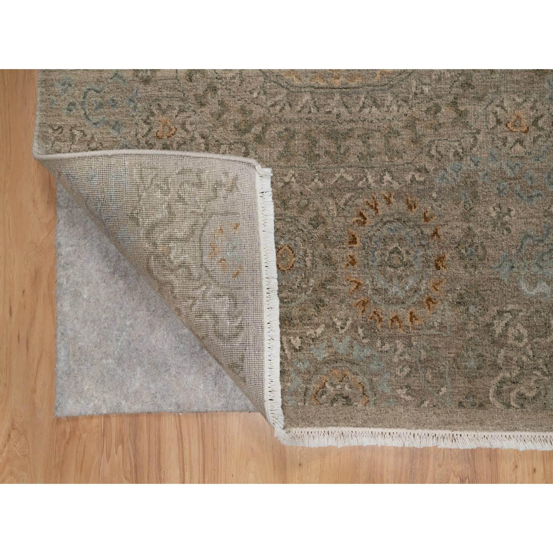 3'x4' Biber Braun Mamluke Design Reine Himalaya Wolle Handgeknüpft Teppich (Mittelalterlich) im Angebot