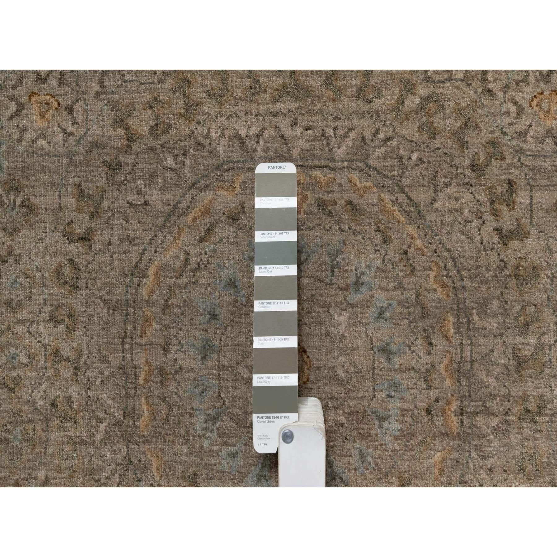 3'x4' Biber Braun Mamluke Design Reine Himalaya Wolle Handgeknüpft Teppich (Indisch) im Angebot