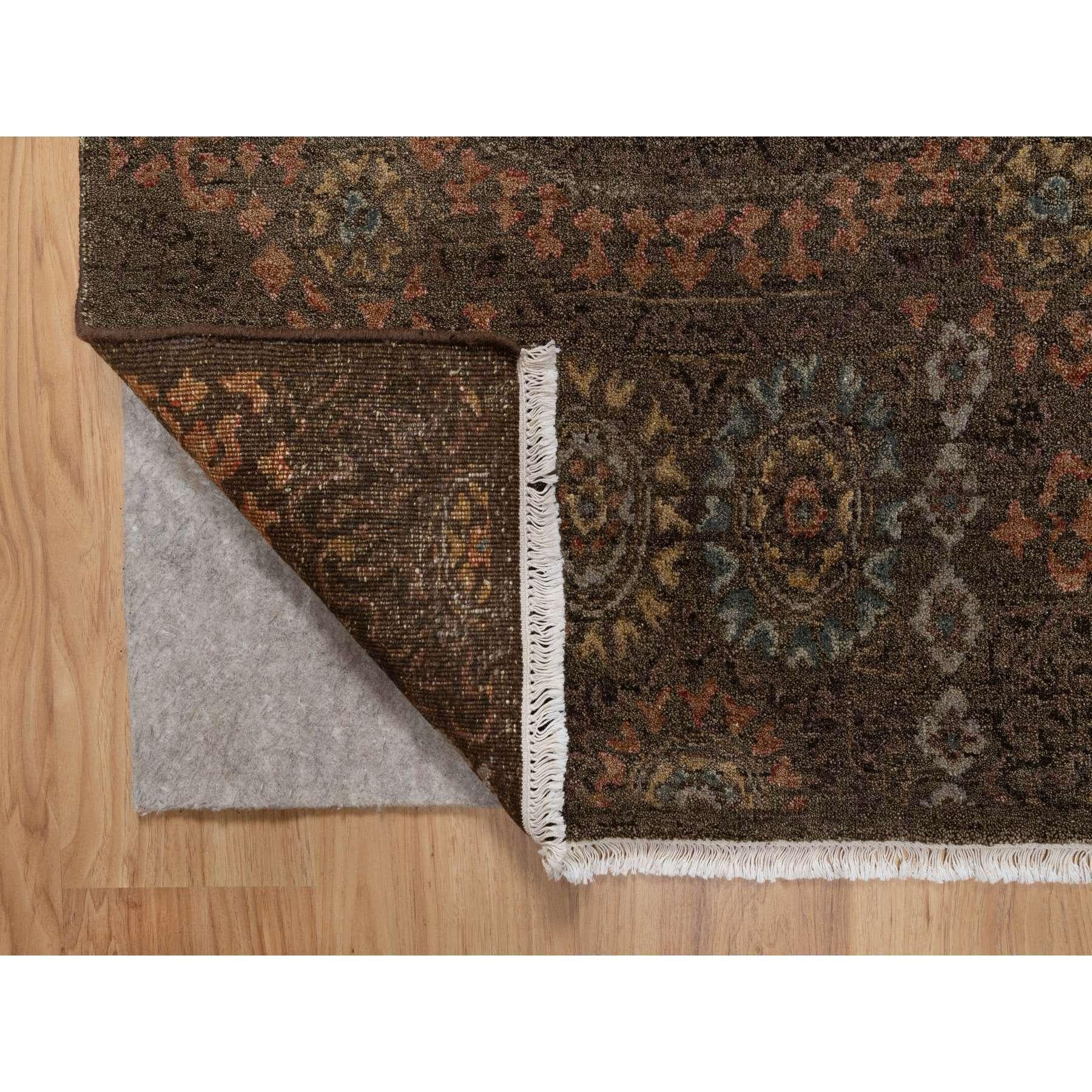 3'x4' Schokoladenbrauner Mamluke Design Reine Wolle Handgeknüpft Orientteppich (Mittelalterlich) im Angebot