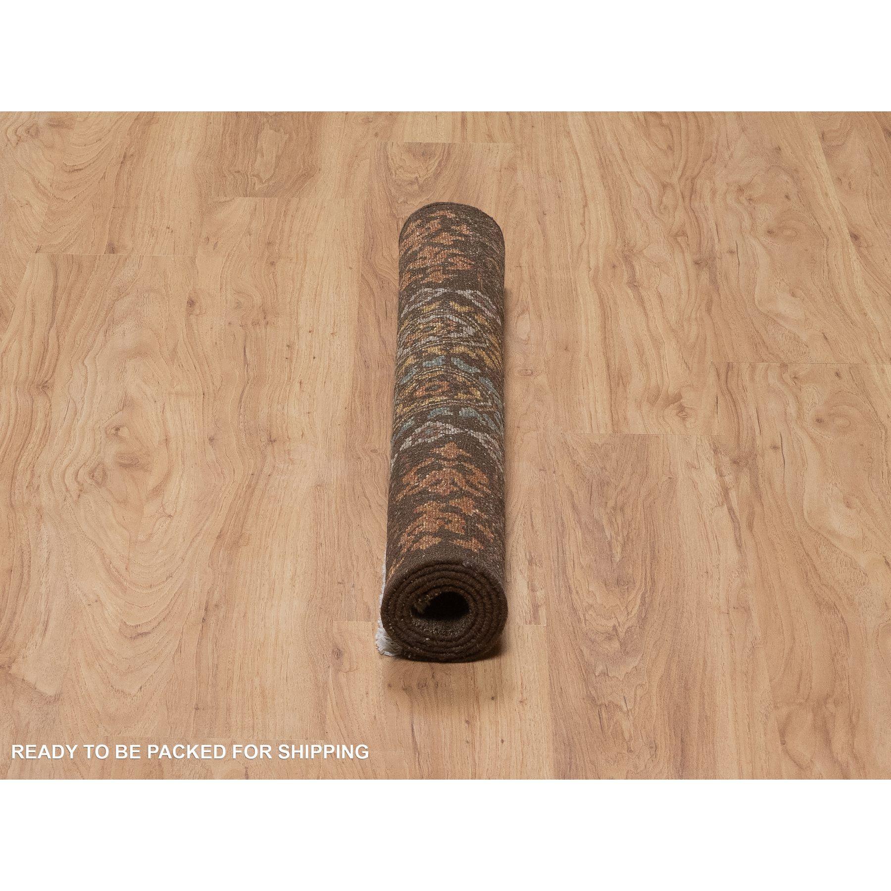 3'x4' Schokoladenbrauner Mamluke Design Reine Wolle Handgeknüpft Orientteppich im Zustand „Neu“ im Angebot in Carlstadt, NJ