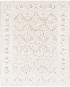 3x4 ft Hand Knotted Beige, Wool Area Rug. Turkish Floral Motif Accent Rug