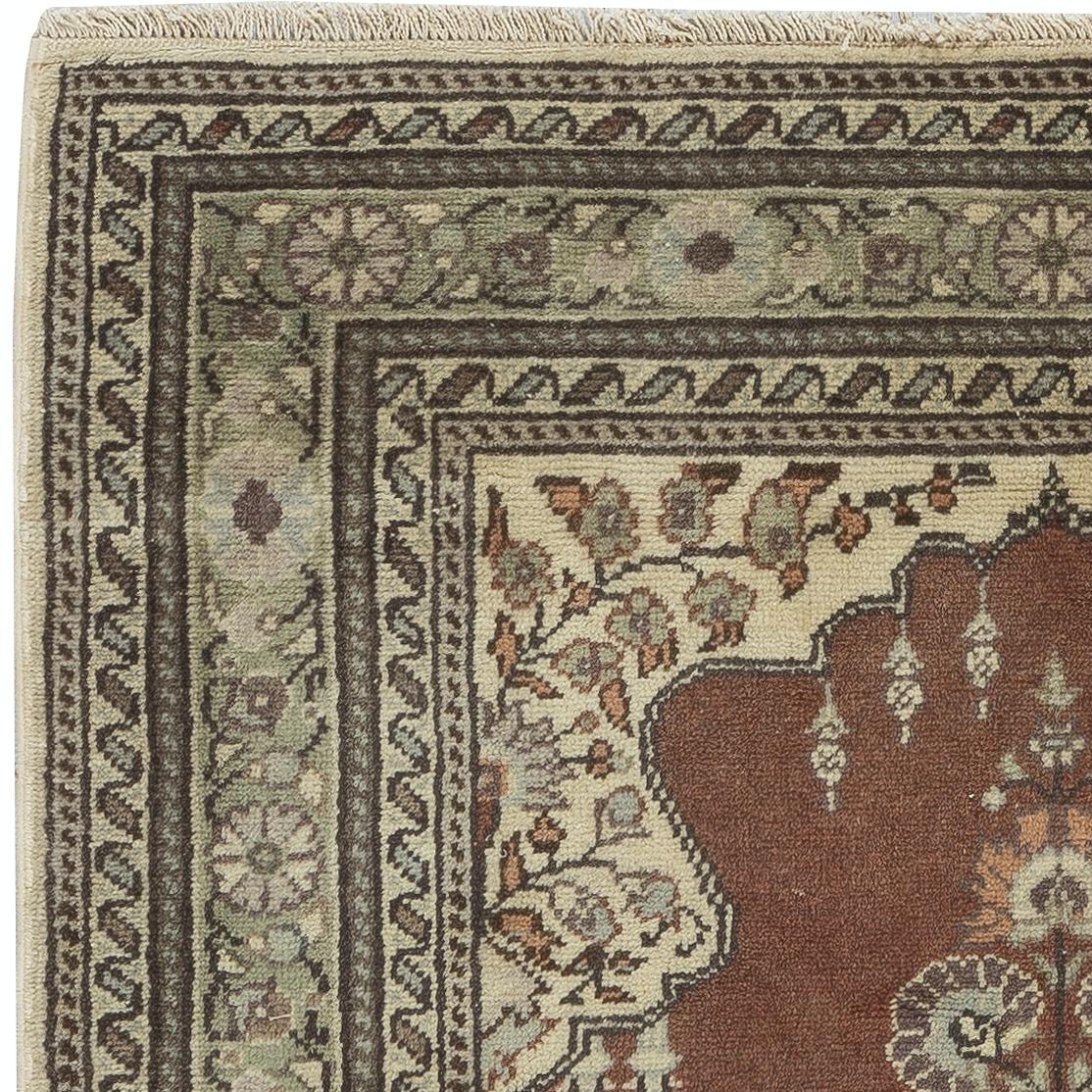 3x4 Ft Handgefertigter türkischer Kayseri Gebetsteppich, 100 % Wolle, Vintage-Gebetteppich (Türkisch) im Angebot