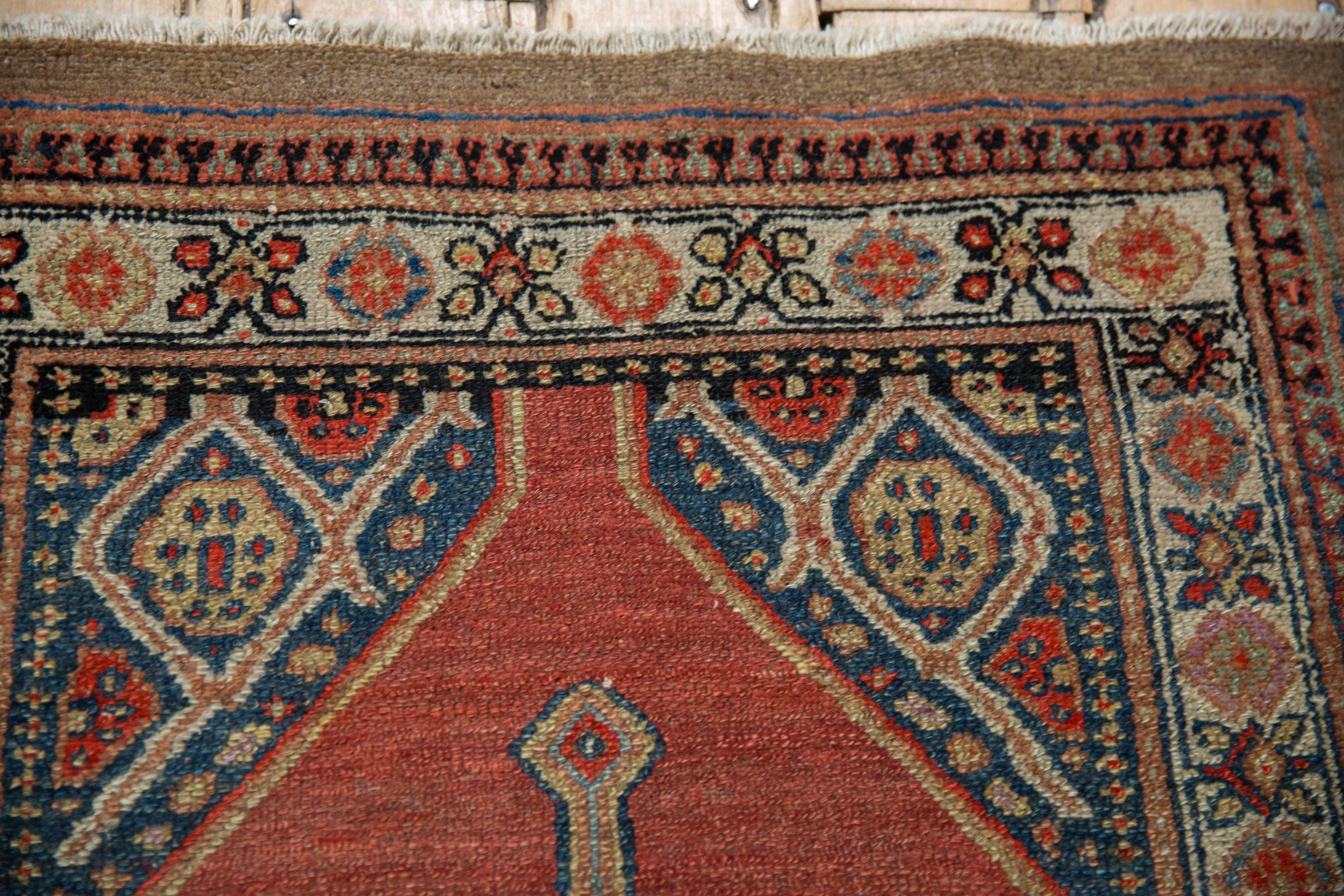 Persian Vintage Fine Camel Hair Serab Square Rug For Sale