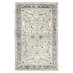 3
x4
10" Grandma Gray Extra Soft Wool Seeripe Heris Hand Knotted Oriental Rug