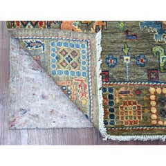 3'x4'10" Gray Peshawar with Ziegler Mahal Design Hand Knotted Wool Oriental Rug