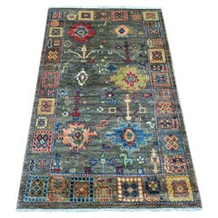 3'x4'10" Gray Peshawar with Ziegler Mahal Design Hand Knotted Wool Oriental Rug