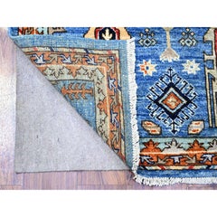 3'x4'10" Lapis Blue Soft Wool Hand Knots Rugs Afghan Ersari Runner Rug