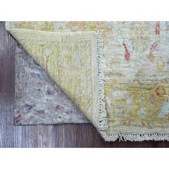 3'x4'10" Light Gray Wool Afghan Angora Oushak Hand Knotted Oriental Rug