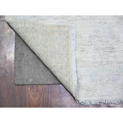 3'x4'10" Vivid White Wool Washed Out Peshawar Hand Knotted Oriental Rug