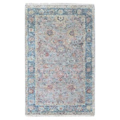 3'x4'10" Whisper Pink Ziegler Mahal Design Zero Pile Pure Wool Hand Knotted Rug
