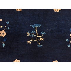 3'x4'6" Midnight Blue Antique Peking Chinese Clean Hand Knotted Wool Mat Rug