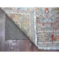 3'x4'8" Grigio Fine Aryana Sultanabad Rugs con disegno di foglie annodato a mano