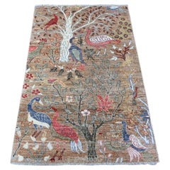 3
x4
9" Café au lait Brown, noué à la main, Afghan Peshawar Organic Wool, Rug