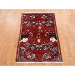 3'x4'9" Fire Brick Red, Persian Ardabil, Pure Wool Hand Knotted Rug