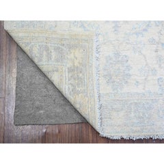 3'x4'9" Ivory, Organic Wool Hand Knotted, White Wash Peshawar Oriental Rug