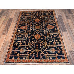 3'x4'9" Yale Blue Heriz Design Aryana Grade Hand Knotted Wool Oriental Rug
