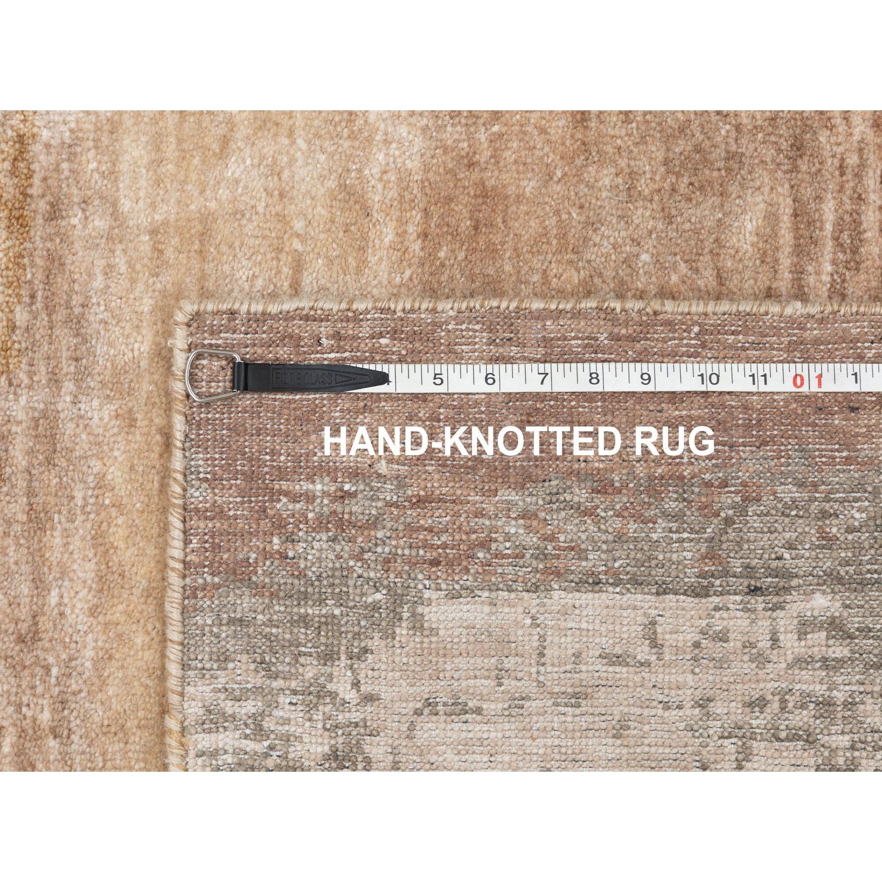 3'x5' Abstraktes Design Wolle und Seide Handgeknüpft Moderner Orientteppich im Angebot 3