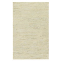 3'x5' Alabaster White Lori Buft Gabbeh Plaib Design Wool Hand Knotted Rug