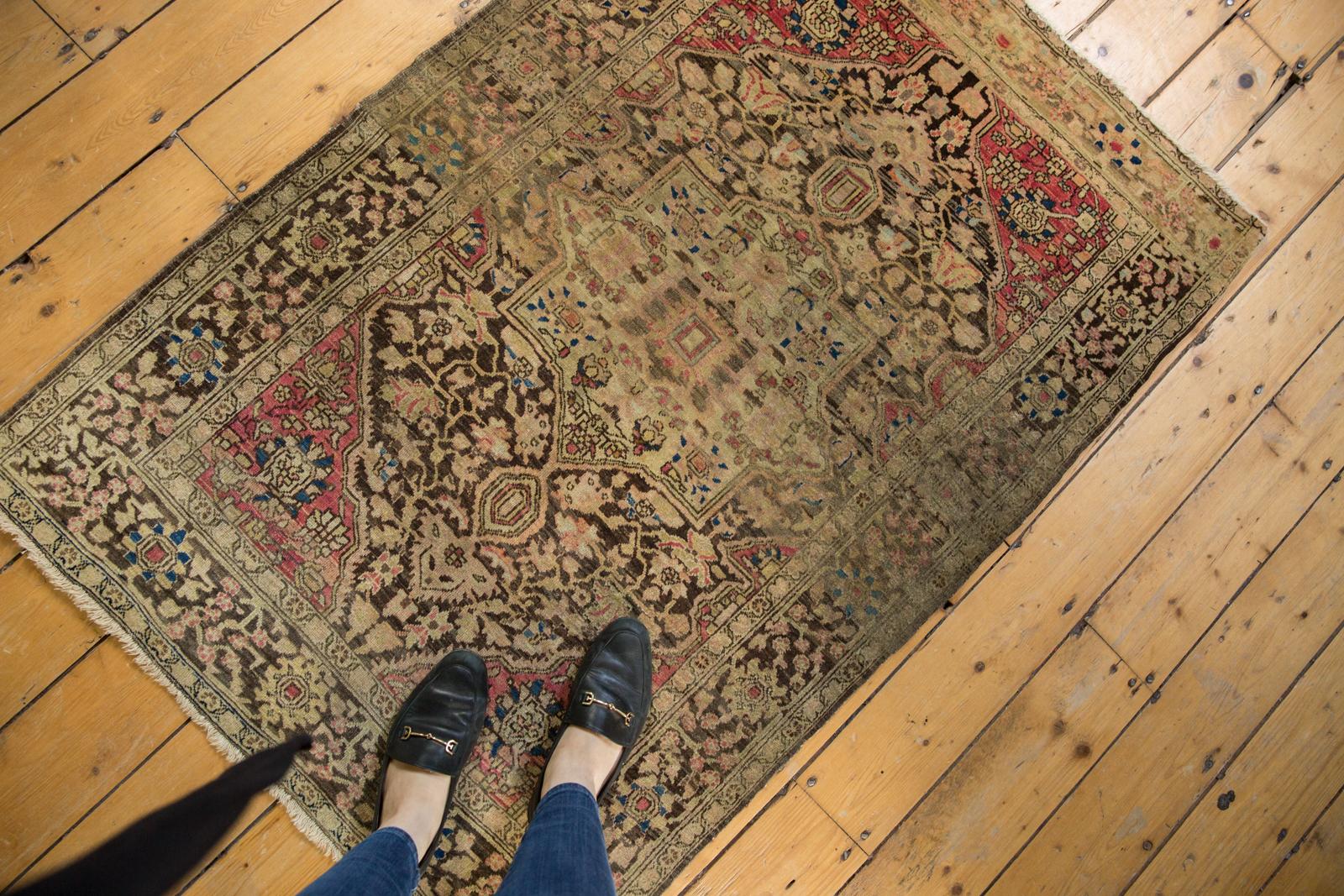 :: Antique vintage 1915 Persian Farahan Sarouk carpet with stunning raspberry, charcoal, beige, silvers, and greige throughout. Light touches of light powder blues and aqua as well! Fully secured sides and ends. Many years of enjoyment to come with