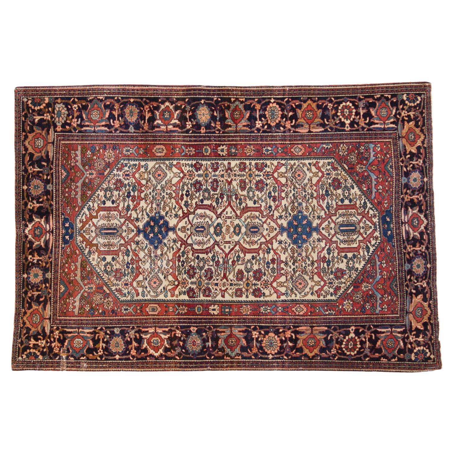 Antique Fine Farahan Sarouk Rug For Sale