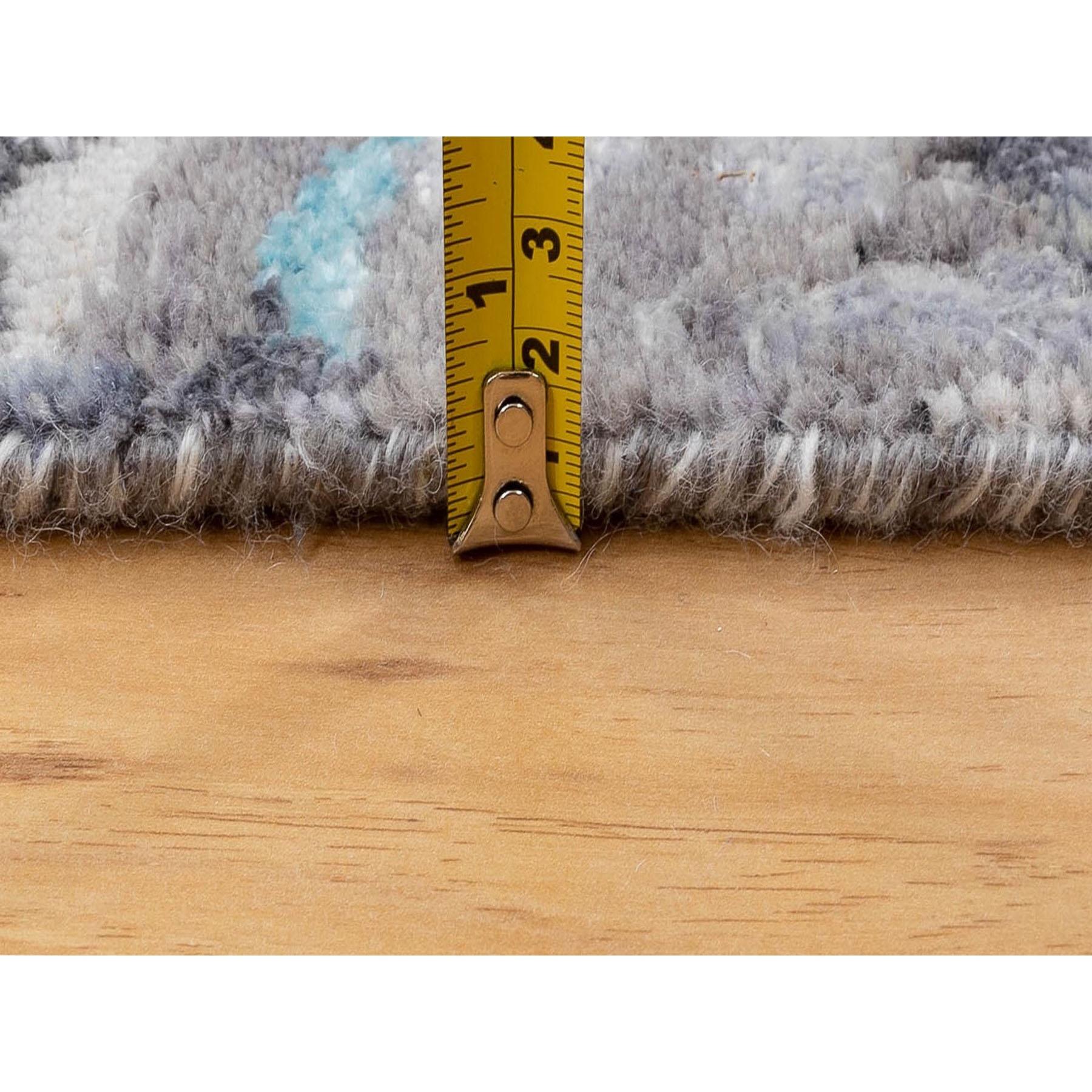 3'x5' Aquamarine Modern Design Wool And Silk Hand Knotted Oriental Rug For Sale 1