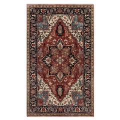 3
x5
 Berry Red Hand Knotted Antiqued Fine Heriz Re-Creation Soft Wool Rug