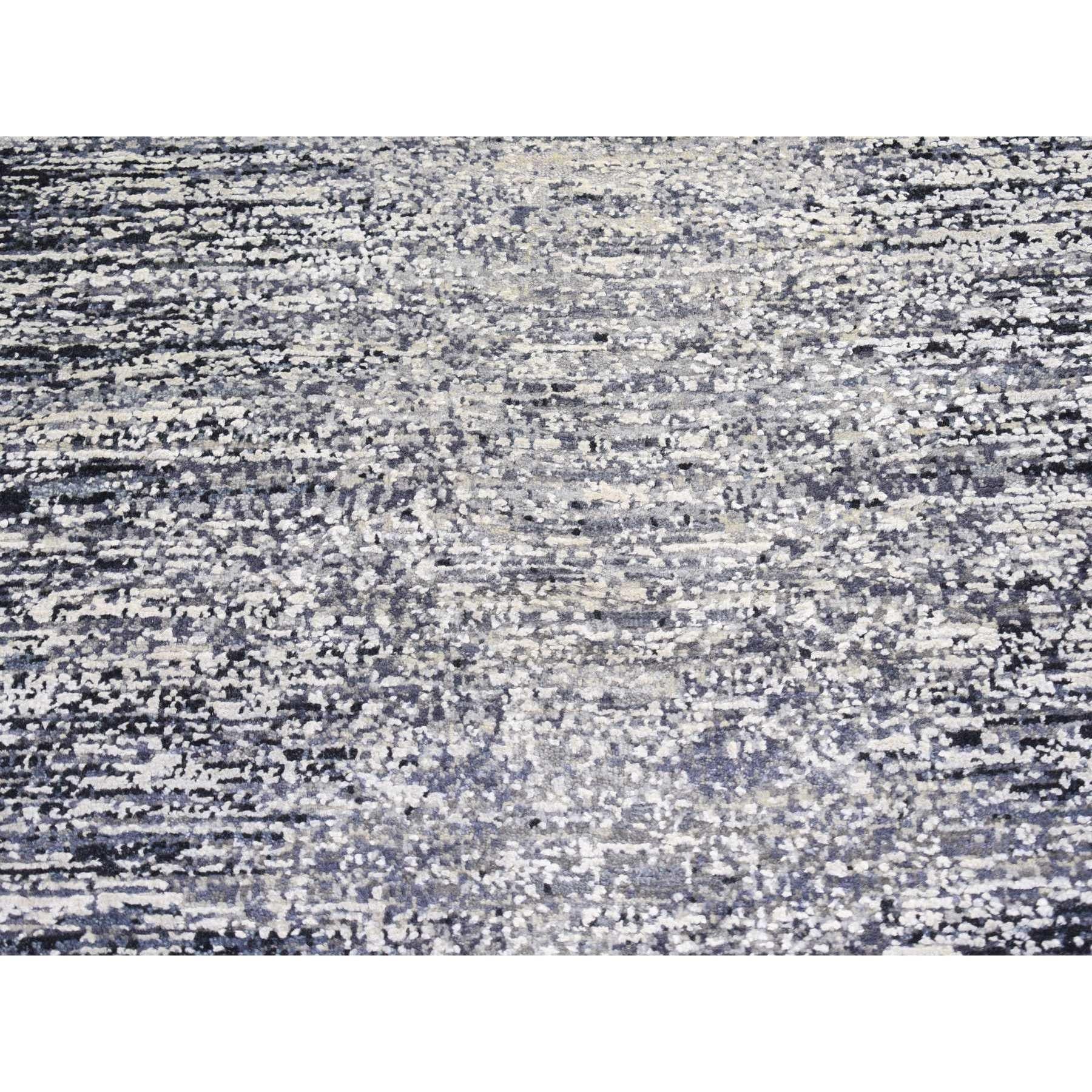 3'x5' Schwarz Reine Seide und Wolle Modernes Design Handgeknüpft Matte Teppich im Zustand „Neu“ im Angebot in Carlstadt, NJ