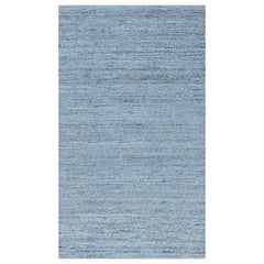 3x5 Blue Hand-Knotted Wool Woven Horizon Abstract Modern Carpet Rug