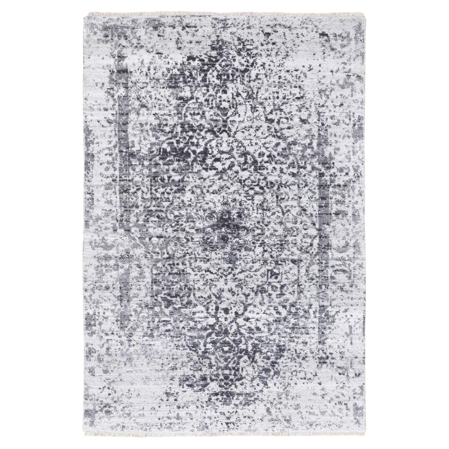 3'x5' Broken Persian Design Handgeknüpfter orientalischer Teppich aus Wolle und reiner Seide